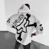 FOX PRINT CASUAL HOODIE NA83
