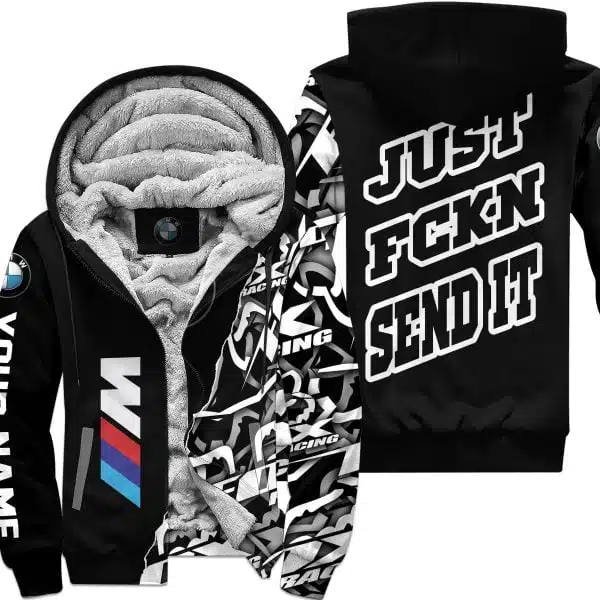 Just Fkcn Send It - BWM - Custom name - Fleece Zip Hoodie