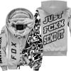Just Fkcn Send It - Fox Racing - Custom name - Silver - Fleece Zip Hoodie