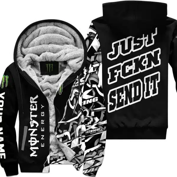 Just Fkcn Send It - Monster - Custom name - Fleece Zip Hoodie