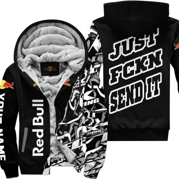 Just Fkcn Send It - Redbull - Custom name - Fleece Zip Hoodie