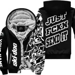 Just Fkcn Send It - Ski doo - Custom name - Fleece Zip Hoodie