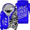 Just Fkcn Send It - Fox Racing - Custom name - Blue - Fleece Zip Hoodie