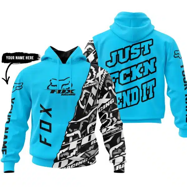 Just Fkcn Send It - Fox Racing - Custom name - Sky blue