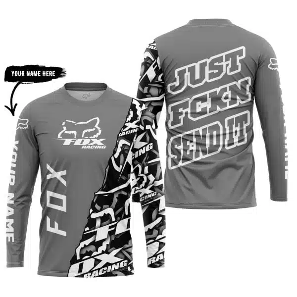 Just Fkcn Send It - Fox Racing - Custom name - Grey - Image 3