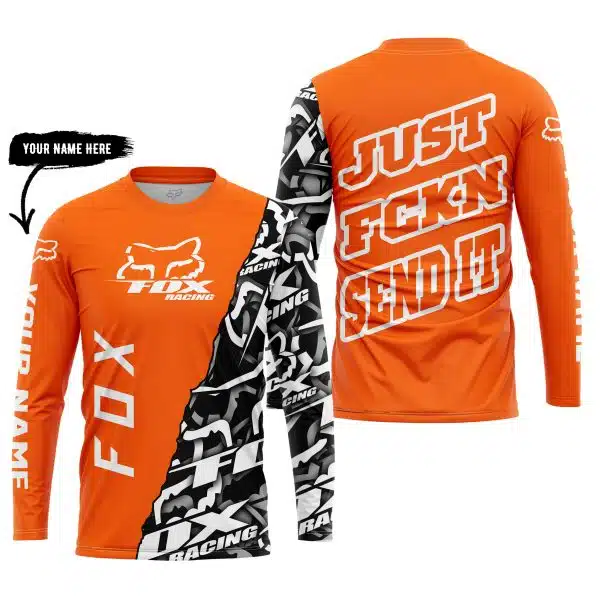 Just Fkcn Send It - Fox Racing - Custom name - Orange - Image 3