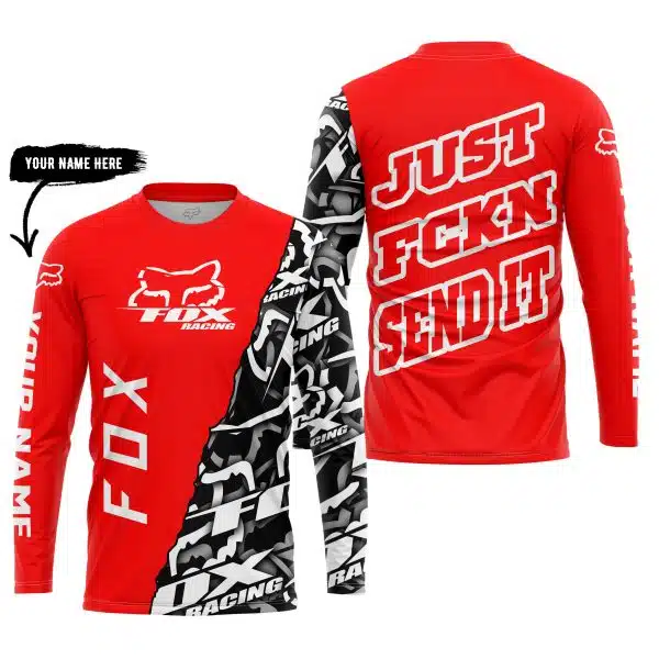 Just Fkcn Send It - Fox Racing - Custom name - Red - Image 3