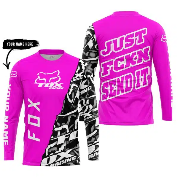 Just Fkcn Send It - Fox Racing - Custom name - Vivid pink - Image 3