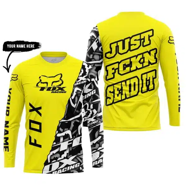 Just Fkcn Send It - Fox Racing - Custom name - Yellow - Image 3