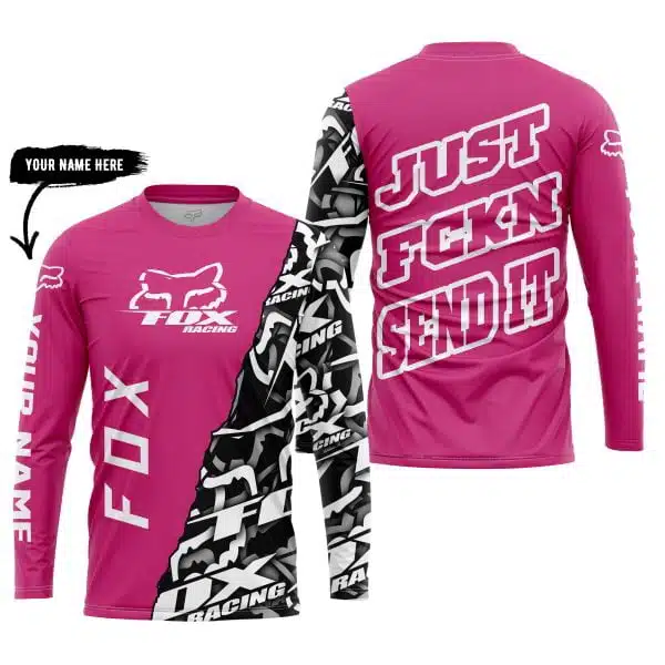 Just Fkcn Send It - Fox Racing - Custom name - Bright pink - Image 3