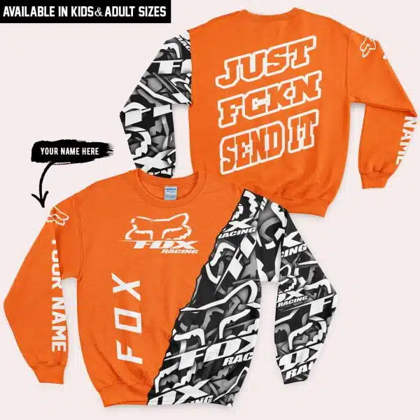 Just Fkcn Send It - Fox Racing - Custom name - Orange - Image 4
