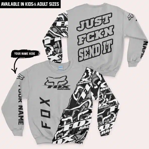 Just Fkcn Send It - Fox Racing - Custom name - Silver - Image 3