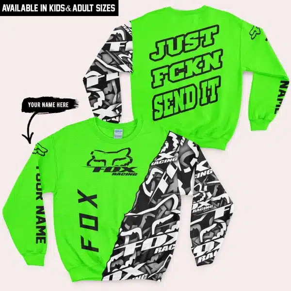 Just Fkcn Send It - Fox Racing - Custom name - Vivid green - Image 4