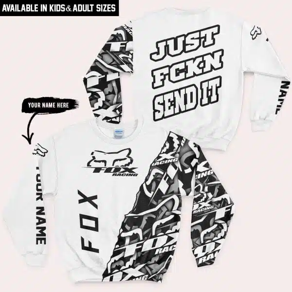 Just Fkcn Send It - Fox Racing - Custom name - White - Image 4