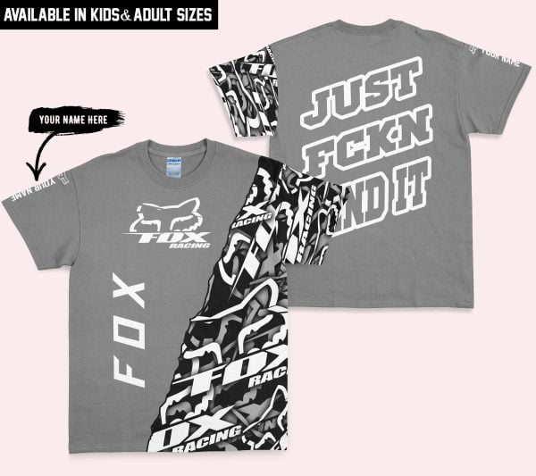 Just Fkcn Send It - Fox Racing - Custom name - Grey - Image 5