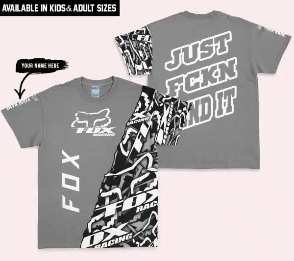 Just Fkcn Send It - Fox Racing - Custom name - Grey - Image 5
