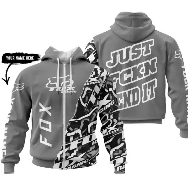Just Fkcn Send It - Fox Racing - Custom name - Grey - Image 2