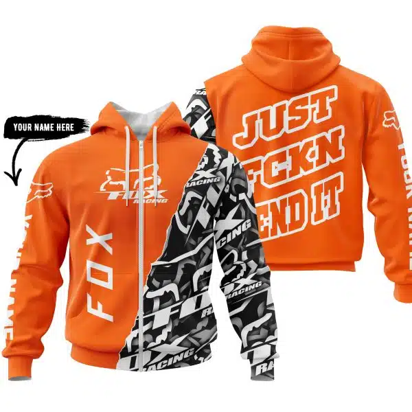 Just Fkcn Send It - Fox Racing - Custom name - Orange - Image 2