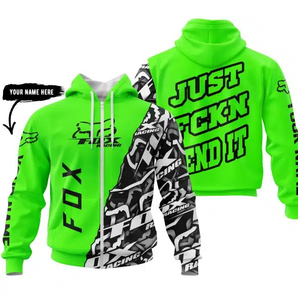 Just Fkcn Send It - Fox Racing - Custom name - Vivid green - Image 2