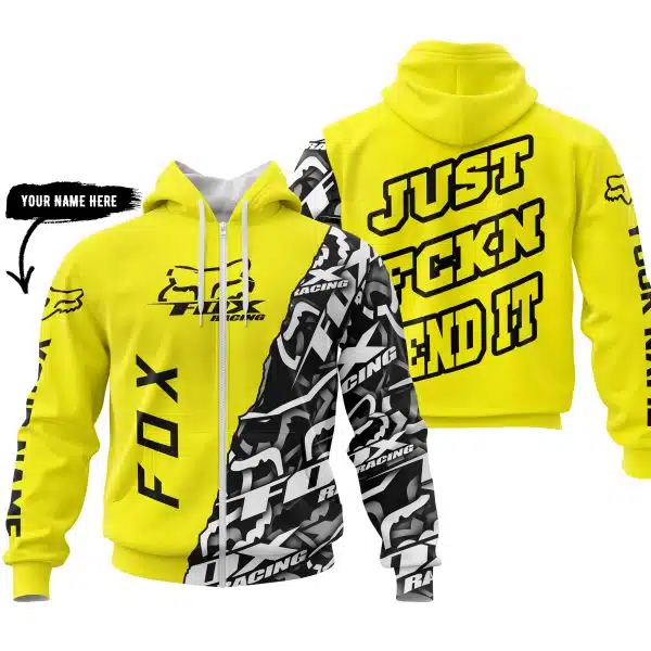 Just Fkcn Send It - Fox Racing - Custom name - Yellow - Image 2