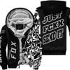 Just Fkcn Send It - Fox Racing - Custom name - Silver - Fleece Zip Hoodie