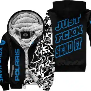 Just Fkcn Send It - Polaris - Custom name - Blue - Fleece Zip Hoodie