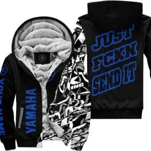 Just Fkcn Send It - Yamaha - Custom name - Blue - Fleece Zip Hoodie
