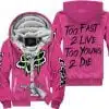 Too fast to live too young to die - Monster Energy Fox Racing - Bright pink - Fleece Zip Hoodie