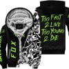 Too Fast To Live Too Young To Die - Fox Racing - Green - Fleece Zip Hoodie