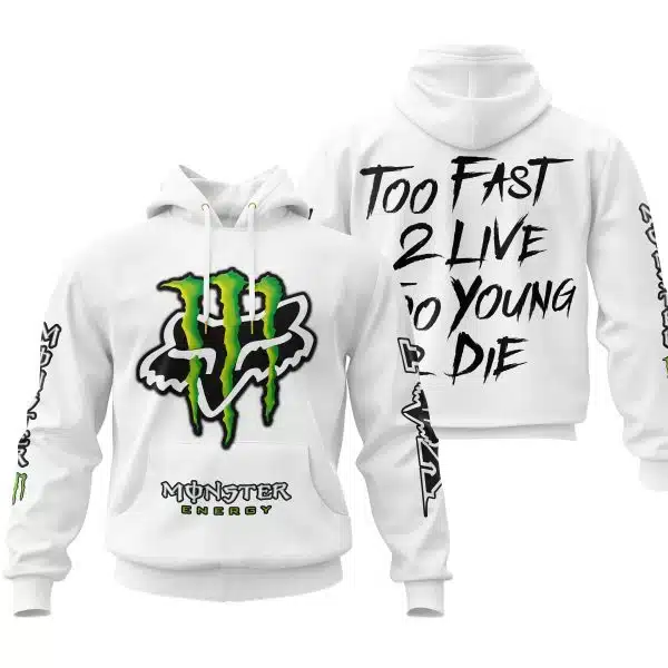 Too Fast To Live Too Young To Die - Monster Energy Fox Racing - White