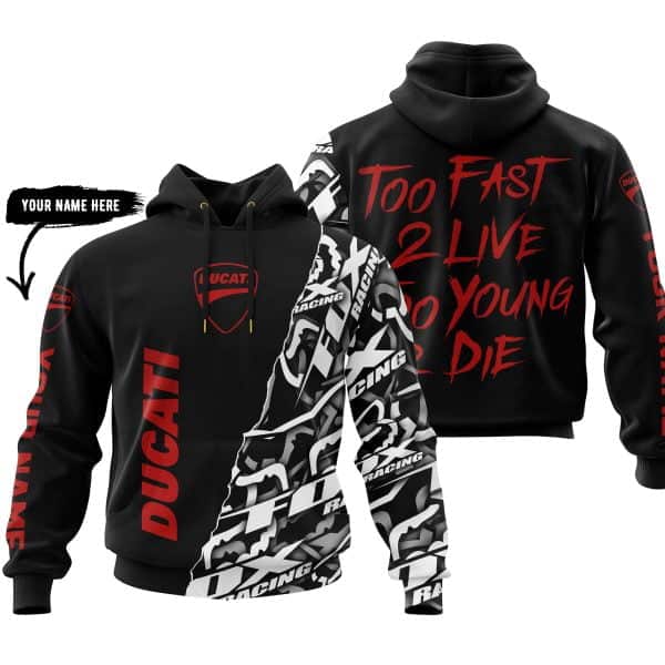 Too Fast To Live Too Young To Die - Ducati - Custom name - Red
