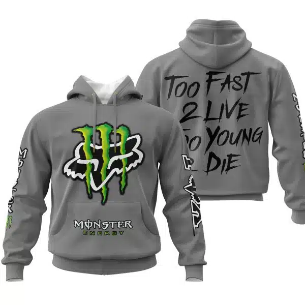 Too Fast To Live Too Young To Die - Monster Energy Fox Racing - Grey