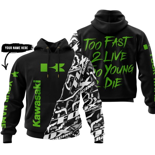 Too Fast To Live Too Young To Die - Kawasaki - Custom name - Green