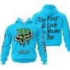 Too Fast To Live Too Young To Die - Monster Energy Fox Racing - Sky blue