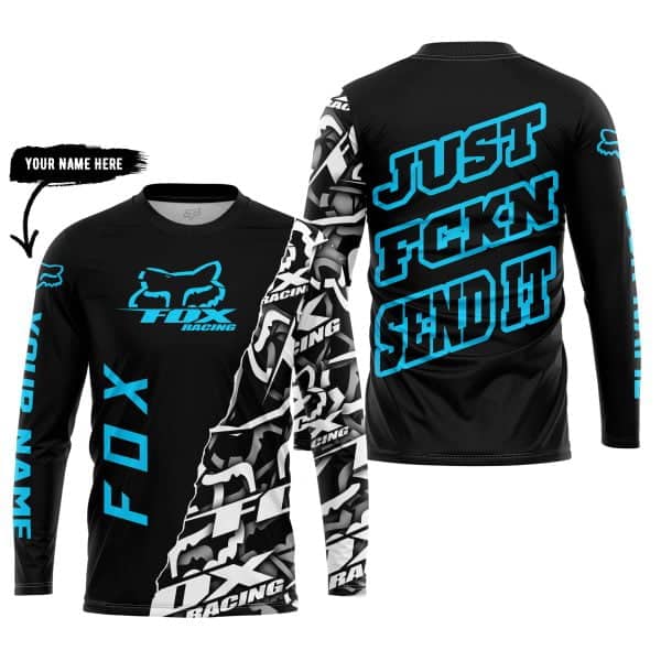 Just Fkcn Send It - Fox Racing - Custom name - Sky blue - Image 5