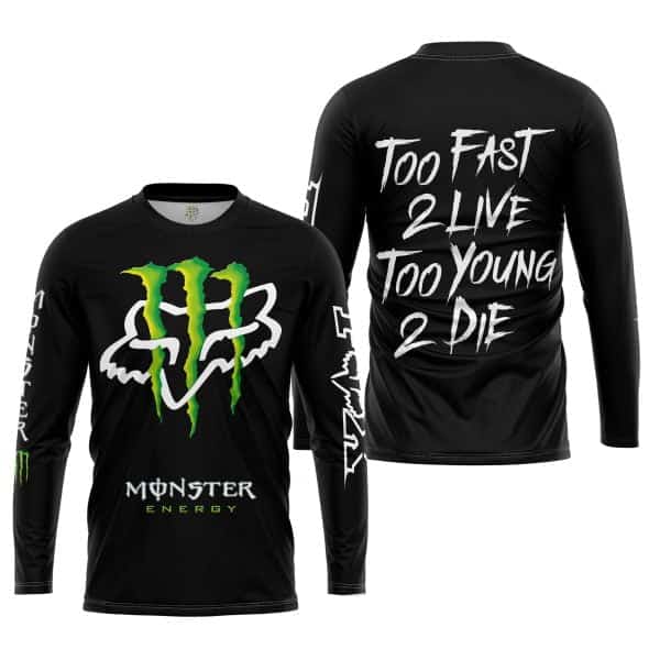 Too Fast To Live Too Young To Die - Monster Energy Fox Racing - Black - Image 3