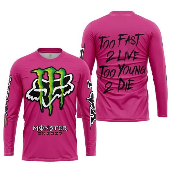 Too Fast To Live Too Young To Die - Monster Energy Fox Racing - Bright pink - Image 5