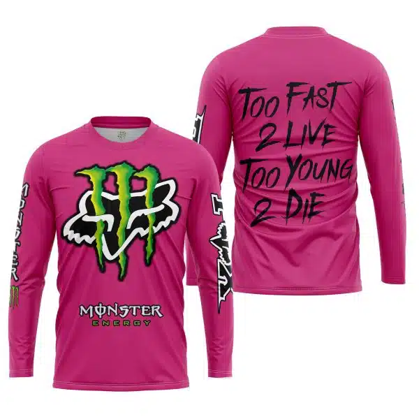 Too Fast To Live Too Young To Die - Monster Energy Fox Racing - Bright pink - Image 5