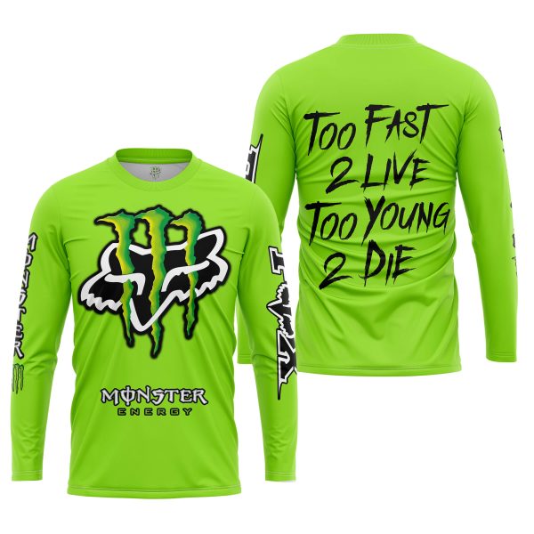 Too Fast To Live Too Young To Die - Monster Energy Fox Racing - Green - Image 3