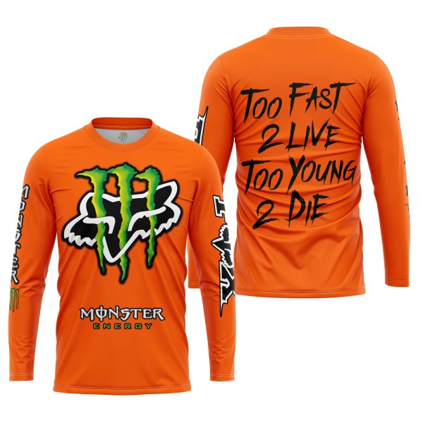 Too Fast To Live Too Young To Die - Monster Energy Fox Racing - Orange - Image 3