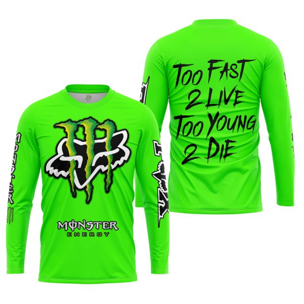 Too Fast To Live Too Young To Die - Monster Energy Fox Racing - Vivid green - Image 3