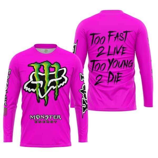 Too Fast To Live Too Young To Die - Monster Energy Fox Racing - Vivid pink - Image 3