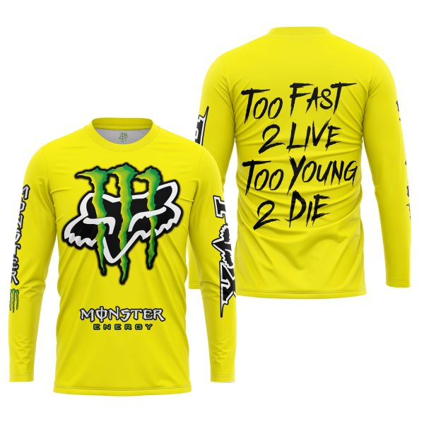 Too Fast To Live Too Young To Die - Monster Energy Fox Racing - Yellow - Image 3