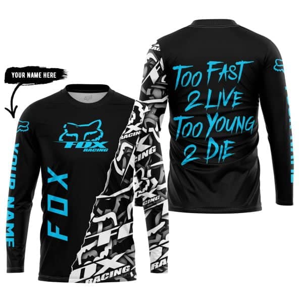Too Fast To Live Too Young To Die - Fox Racing - Sky Blue - Image 5
