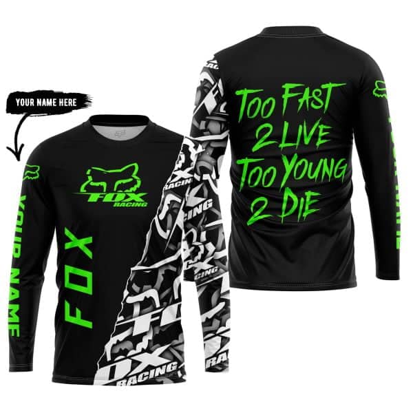 Too Fast To Live Too Young To Die - Fox Racing - Vivid Green - Image 5