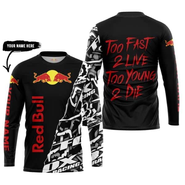 Too Fast To Live Too Young To Die - Redbull - Custom name - Red - Image 5