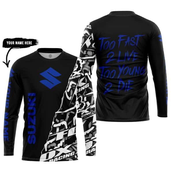 Too Fast To Live Too Young To Die - Suzuki - Custom name - Blue - Image 3