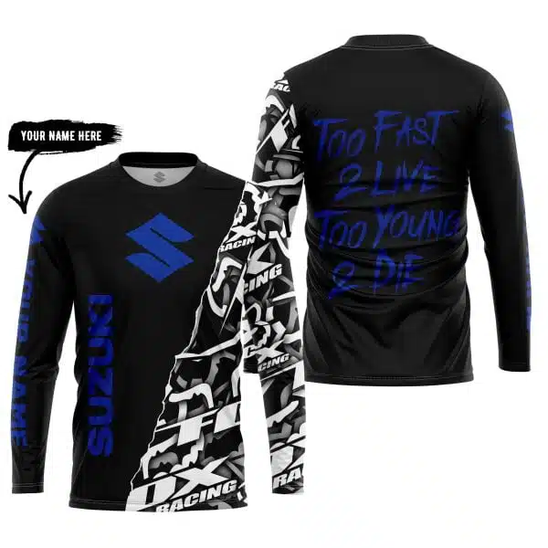 Too Fast To Live Too Young To Die - Suzuki - Custom name - Blue - Image 3