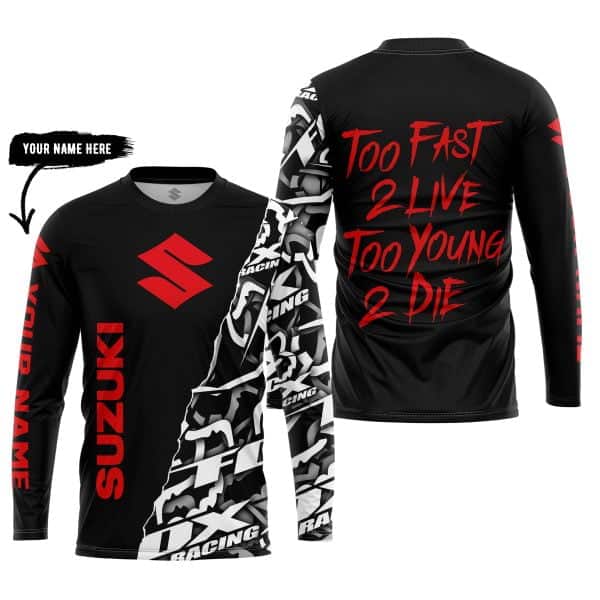 Too Fast To Live Too Young To Die - Suzuki - Custom name - Red - Image 5