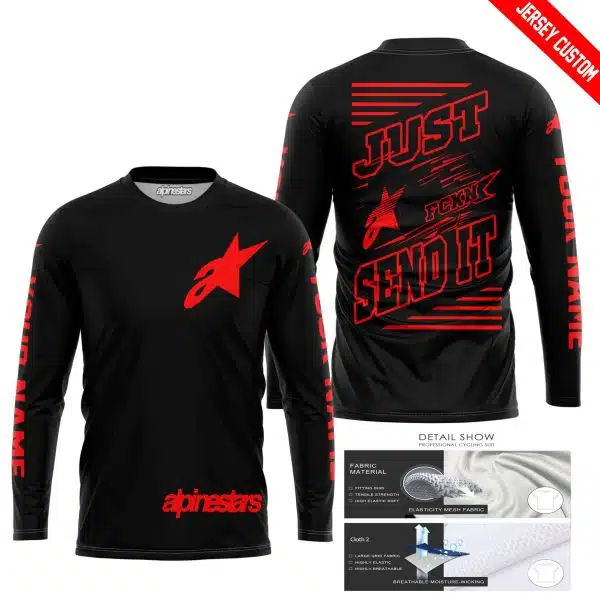 Premium Just Fckn Gonna Send It - Custom Name - Alpinestars - Red Black - Image 7